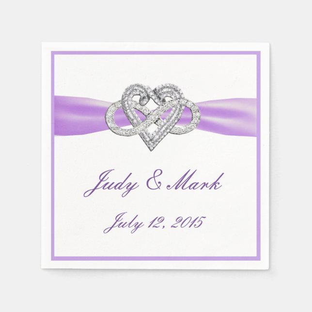 Serviette Jetable Papier Cardiaque Purple Infinity Personnalisé (Devant)