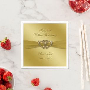 Serviette Jetable Papier classique Golden 50th Anniversary Napkins