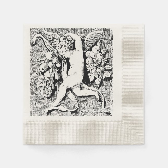 Serviette Jetable Papier de Cocktail Cherub ornemental Napkin (Devant)