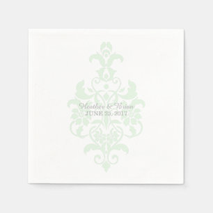 Serviette Jetable Papier de Damas doux à la menthe verte