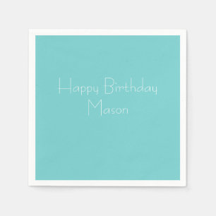 Serviette Jetable Papier de fête personnalisé Sky Turquoise