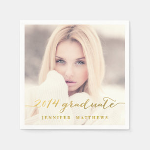 Serviette Jetable Papier de finition photo simple Gold Foil