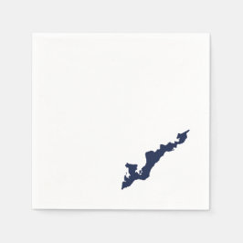 Serviette Jetable Papier de logo Fishers Island - Marine