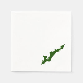 Serviette Jetable Papier de logo Fishers Island - Vert