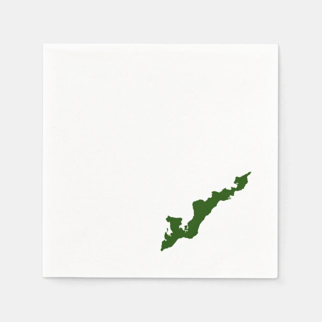 Serviette Jetable Papier de logo Fishers Island - Vert (Devant)