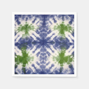 Serviette Jetable Papier de teinture à carreaux bleu et vert