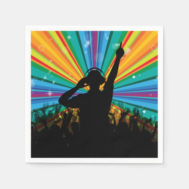 Serviette Jetable Papier DJ de musique (Devant)