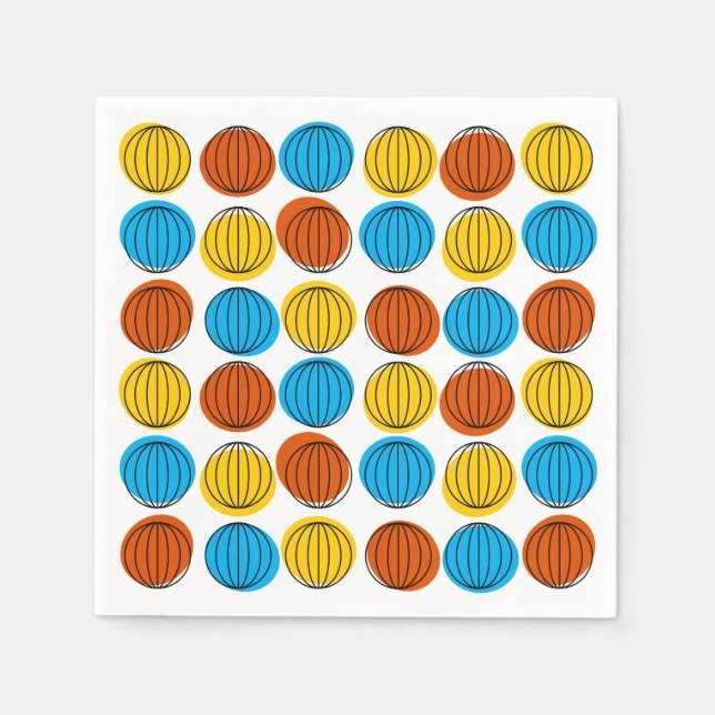 Serviette Jetable Papier Globe Multi (Devant)