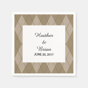 Serviette Jetable Papier Jacquard Mocha