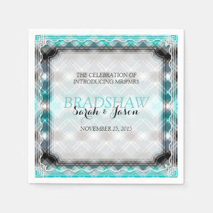 Serviette Jetable Papier Mariage bleu Aqua Sparkle