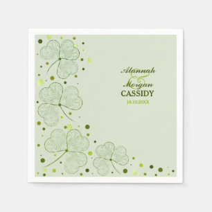Serviette Jetable Papier Mariage Pois shamrock