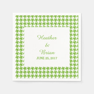Serviette Jetable Papier Mariage vert Houndstooth