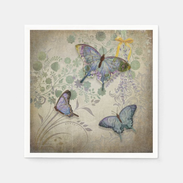 Serviette Jetable Papier papillon Papier de jardin Napkin (Devant)