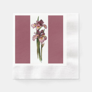 Serviette Jetable Papier rose foncé Irises violet