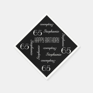 Serviette Jetable Papier serviettes, 65e anniversaire fête des noms 