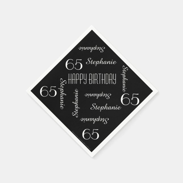 Serviette Jetable Papier serviettes, 65e anniversaire fête des noms  (Coin)