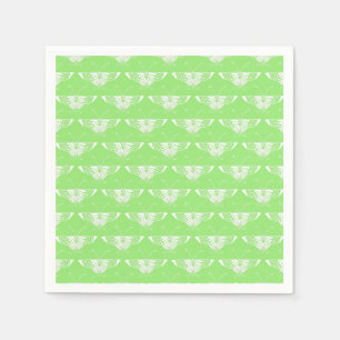 Serviette Jetable Papillon Deco stylisé - vert citron
