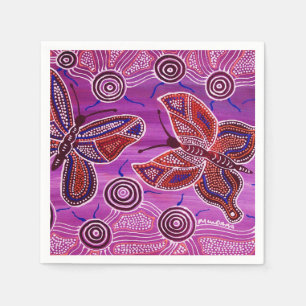Serviette Jetable Papillon Dream Purple Napkins