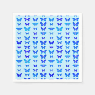 Serviette Jetable Papillons, indigo, arrière - plan bleu ciel