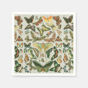 Serviette Jetable Papillons Vintages papillons d'antiquités Art