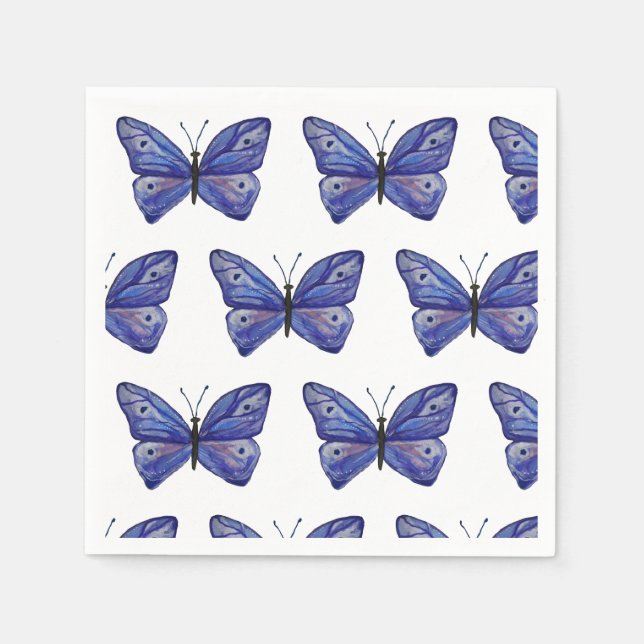 Serviette Jetable Papillons violets serviettes (Devant)