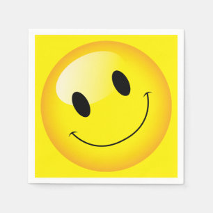 Serviette Jetable Parti Emoji Joyeux Emoticon Happy Face