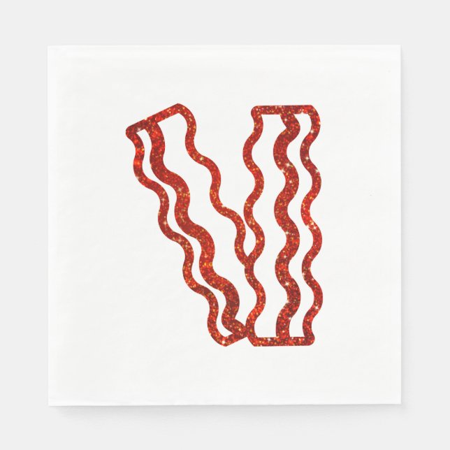 Serviette Jetable Parties scintillant Bacon Napkins (Devant)