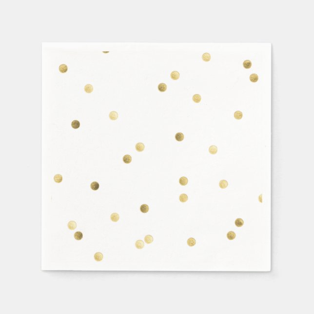 Serviette Jetable Parties scintillant d'or Confetti Dot Polka Nail P (Devant)