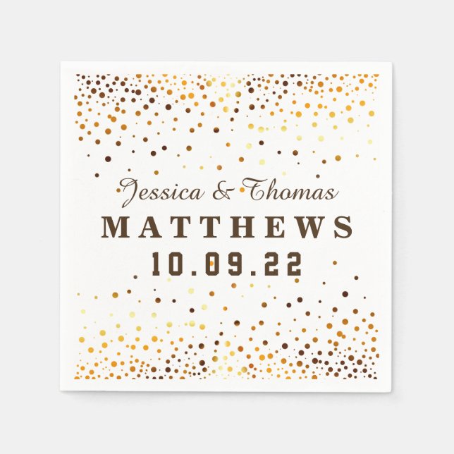 Serviette Jetable Parties scintillant d'or Confetti Mariage Faux Foi (Devant)