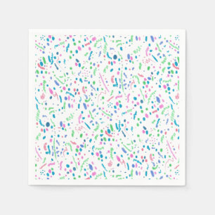 Serviette Jetable Pastel Splatter Confetti Imprimer