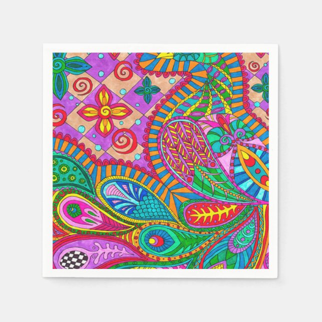 Serviette Jetable Patters de Bohemian (Devant)