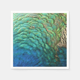 Serviette Jetable Peacock Plumes I Colorful Abstrait Nature Design