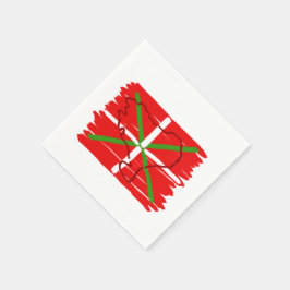 Serviette Jetable Peint Ikurriña avec contour du Pays Basque,