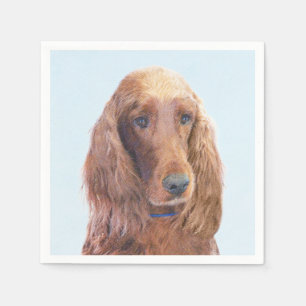 Serviette Jetable Peinture de Setter irlandais - Joli art original d