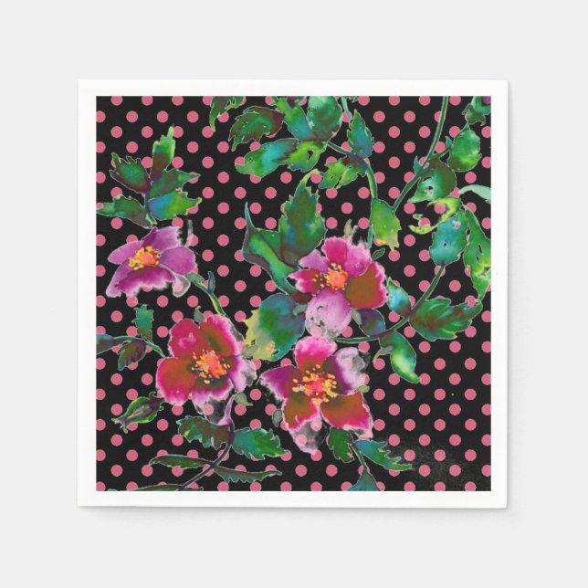 Serviette Jetable Peinture rose rose violet | POIS (Devant)