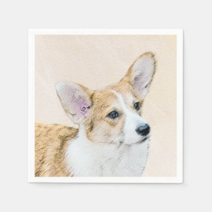 Serviette Jetable Pembroke Welsh Corgi Peinture - Art Chien original
