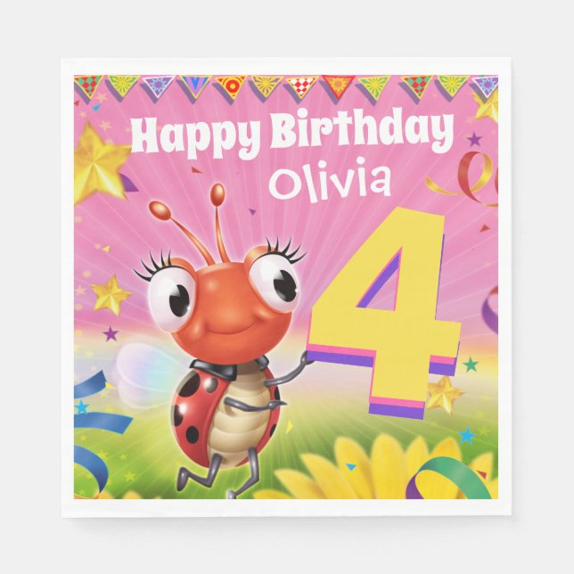 Serviette Jetable Personnalisé Anniversaire de la fête de papier fil (Devant)