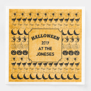 Serviette Jetable Personnalisez :  Art noir/orange de police de