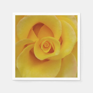 Serviette Jetable Pétales de rose jaune romantiques