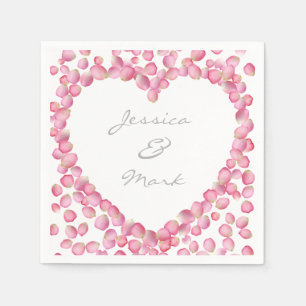 Serviette Jetable Pétales rose rose coeur papier personnalisé servie