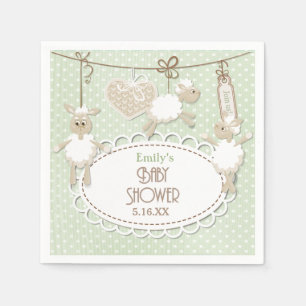 Serviette Jetable Petits jouets en agneau en papier Baby shower serv