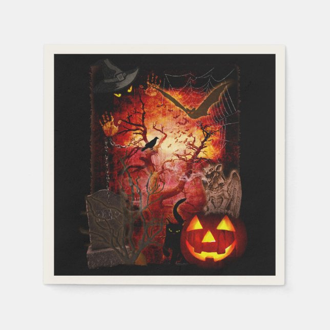 Serviette Jetable Peur Napkin pour votre fête d'Halloween (Devant)