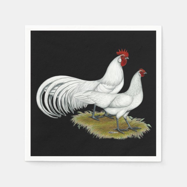 Serviette Jetable Phoenix : Paire blanche (Devant)