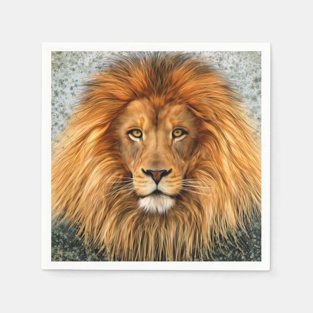 Serviette Jetable Photo de lion Peinture image (Devant)