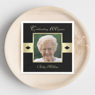 Serviette Jetable Photo du 100e anniversaire de la fête sur papier n