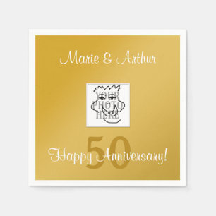 Serviette Jetable Photo personnelle d'anniversaire et texte de