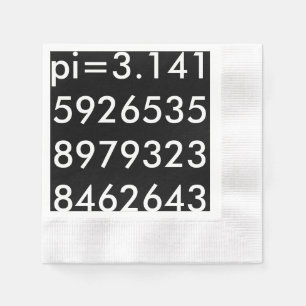 Serviette Jetable pi Chiffres Math Love pi= 3.14159 pi Jour noir bla
