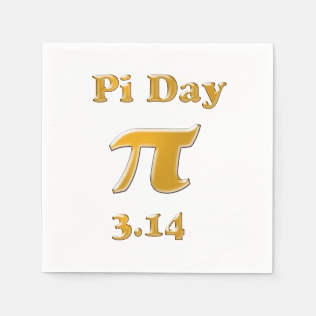 Serviette Jetable Pi Day Gold en blanc (Devant)