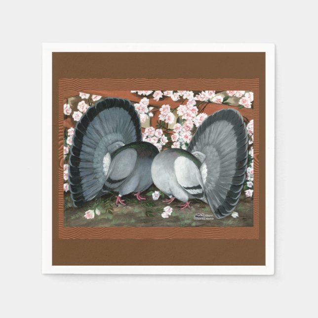 Serviette Jetable Pigeons fantastiques jumelés (Devant)
