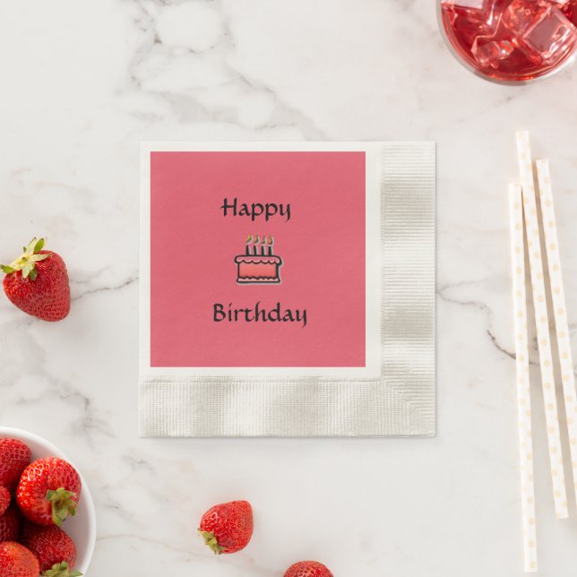 Serviette Jetable Pink Anniversaire Gâteau Joyeux Papier Anniversair (En situation)